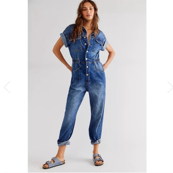 NWT Free People Marci Jumpsuit in High Moon Size XS - Picture 4 of 16